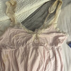 Barefoot dreams shorty Lace Trim Pink Nightgown